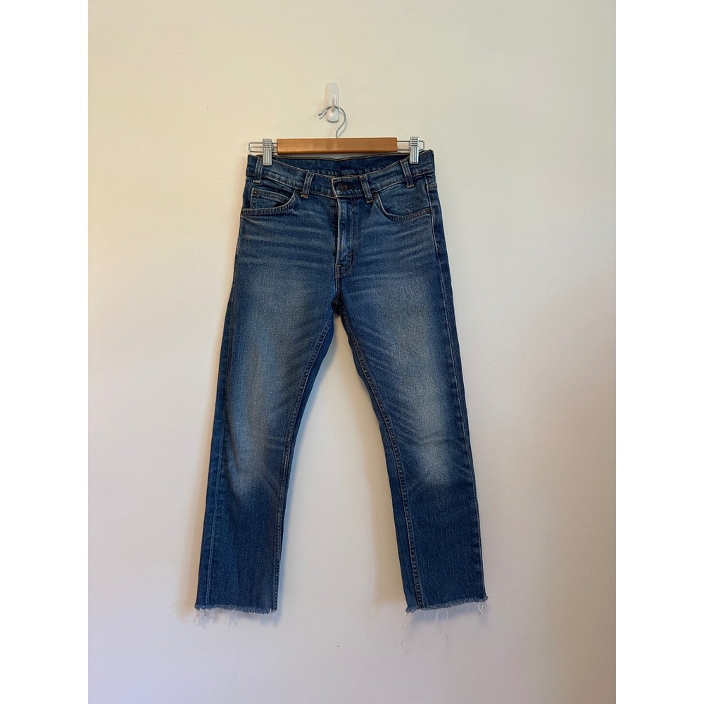 Levis 505 C Orange Tab Medium Wash Raw Hem Jeans | Size 27
